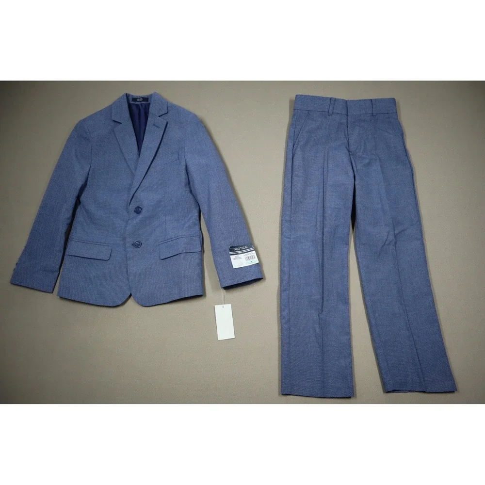 Nautica Big Boys 2-piece. Micro-Texture Suit -‎ Dark Blue - Size 8